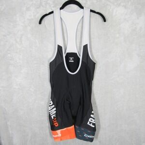 Capo Frame Up Mens Cycling Bib Shorts Black Orange Padded Made in Italy Size M